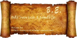 Bánovics Elemér névjegykártya