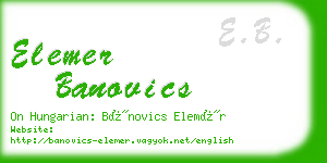 elemer banovics business card